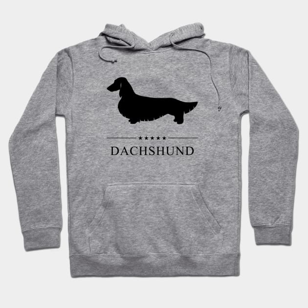 Long Haired Dachshund Black Silhouette Hoodie by millersye